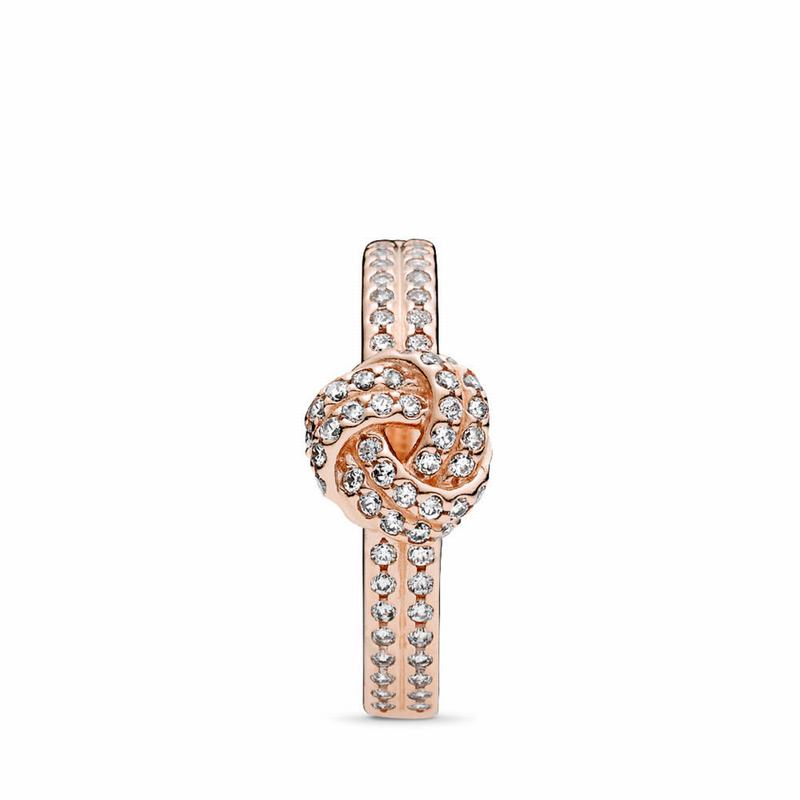 Pandora Australia Rose™ Sparkling Love Knot Stackable Ring | MAJDVP952